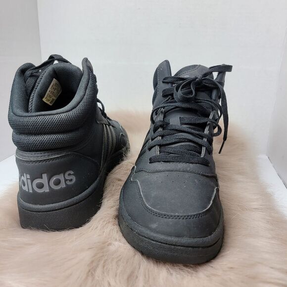 adidas Hoops 3.0 Black Men's Mid Cut Basketball Inspired Shoes Sneakers  10 - Picture 7 of 9